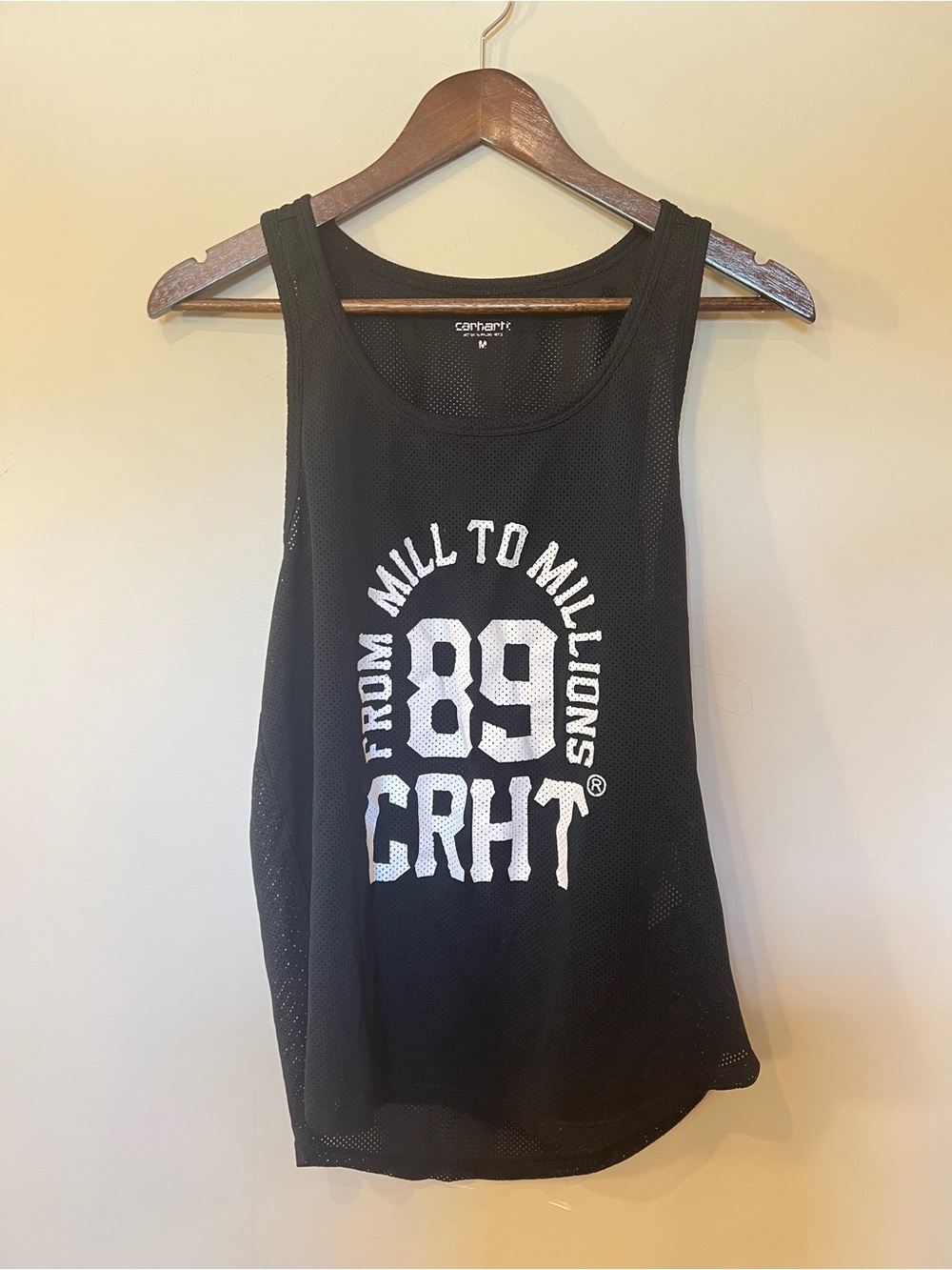Carhartt Black Mesh Racerback Tank with White Graphic - Picture 4 of 7
